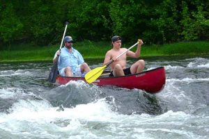 Canoing over the falls